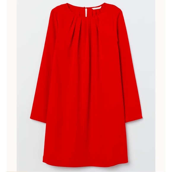 H&M Red Long-Sleeved Dress - Picture 1 of 4